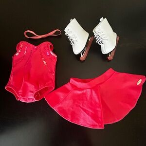 American Girl Doll Ice Skating Outfit and Accessories. Like New
